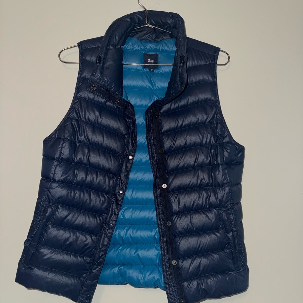 GAP Blue Quilted Puffer Vest